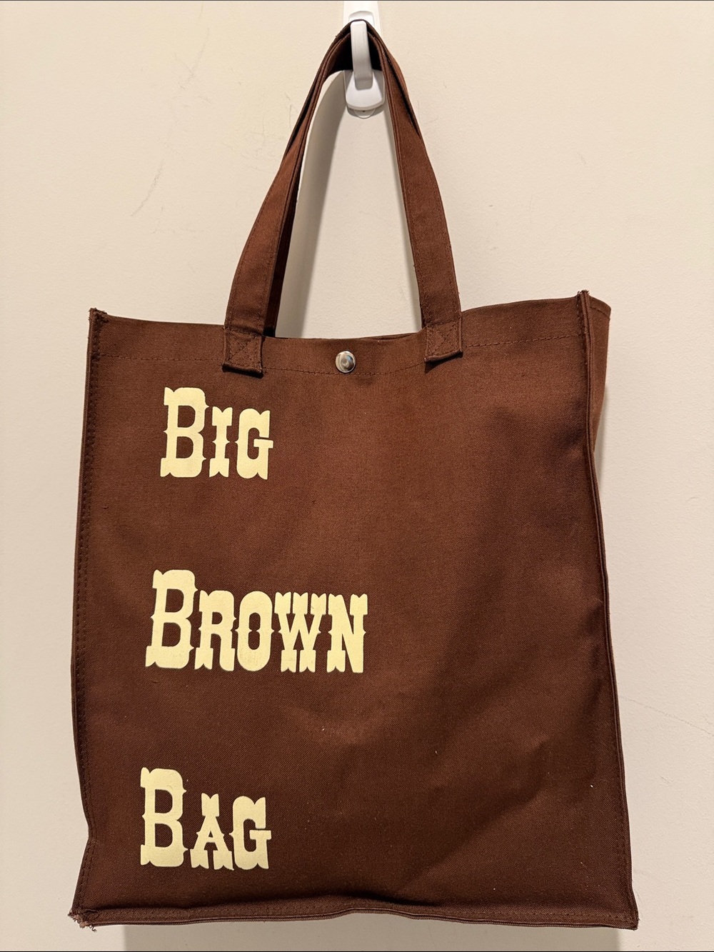 Brown Canvas Tote Bag with 'Big Brown Bag' Text